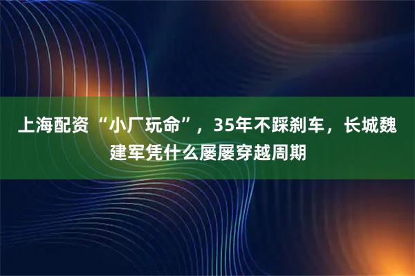 上海配资 “小厂玩命”,35年不踩刹车,长城魏建军凭什么屡屡穿越周期